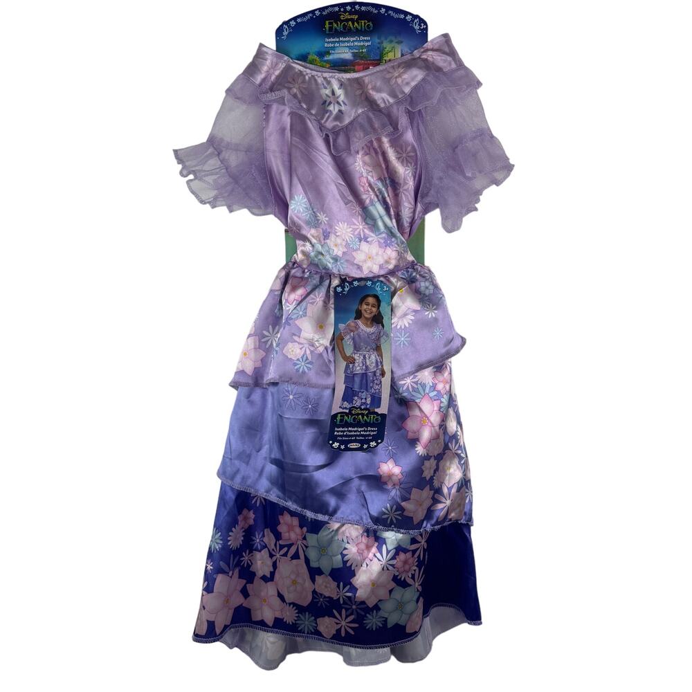Disney Encanto Isabela Madrigal Girls Dress‎ Size 4-6X Floral Purple Costume